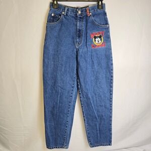 Vtg Disney Mickey & Co Mickey‎ Mouse Classic Embroidered Jeans, Kids 26" Waist